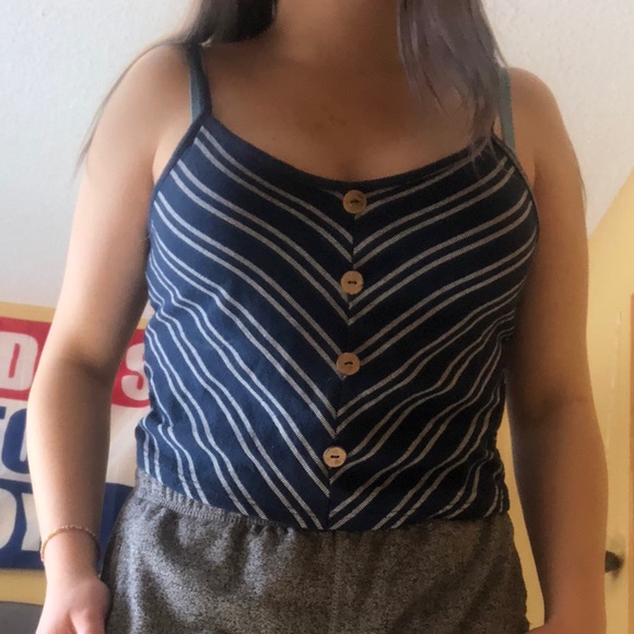 Navy blue and white striped top - Picture 3 of 3